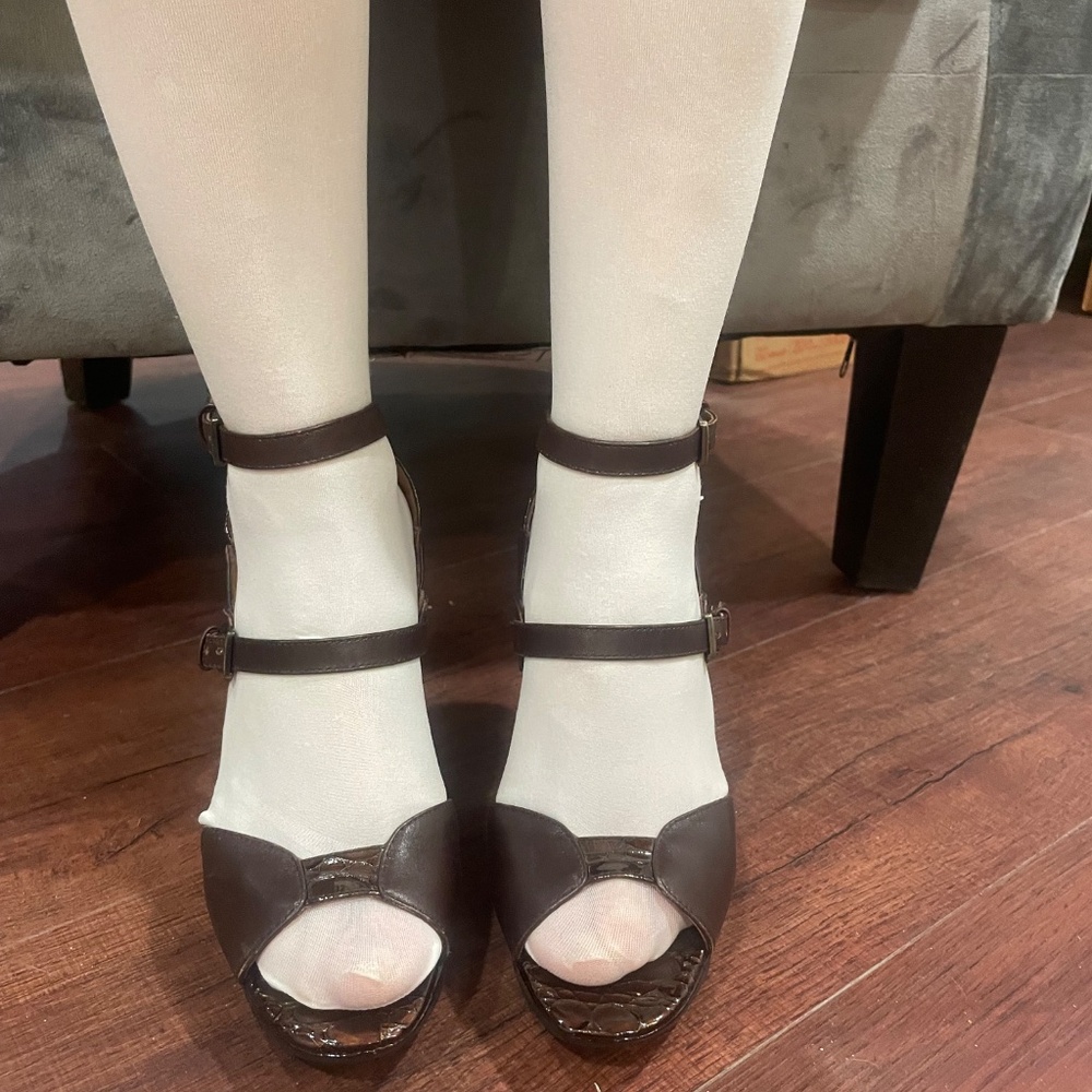 LANVIN Brown Buckled High Heel Sandals - Picture 2 of 8